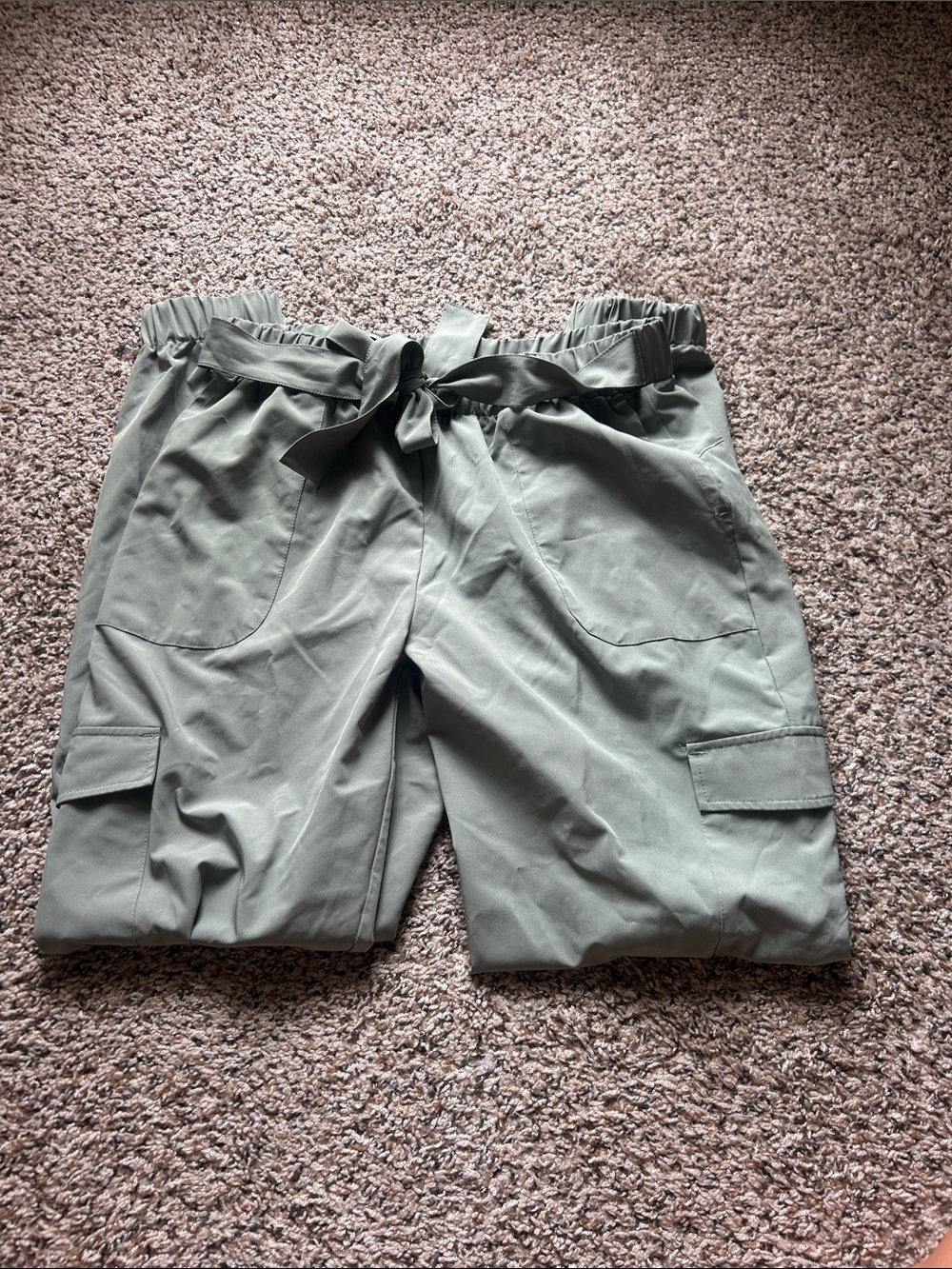 Freely green cargo joggers with a bow